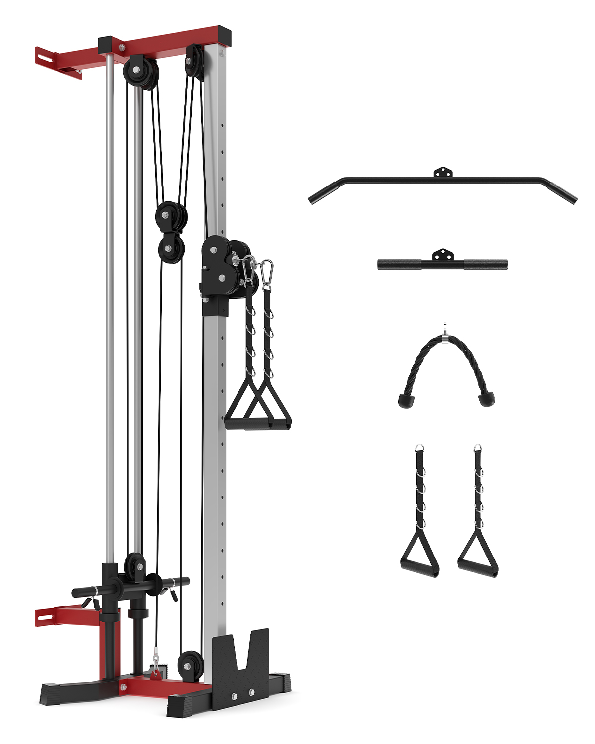 Dual Pulley Wall Mounted Cable - đánh giá và giá Lat Pulldown Cable