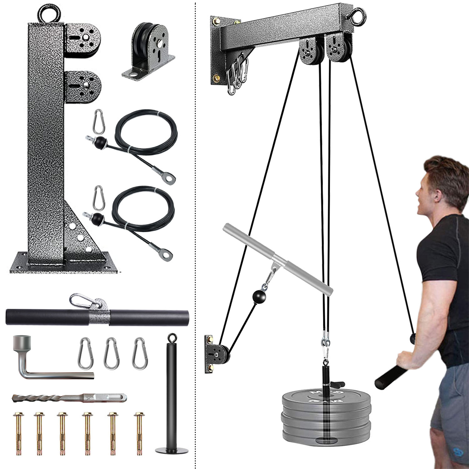 Fitness Wall Mounted Pulley Sy - đánh giá và giá Lat Pulldown Cable