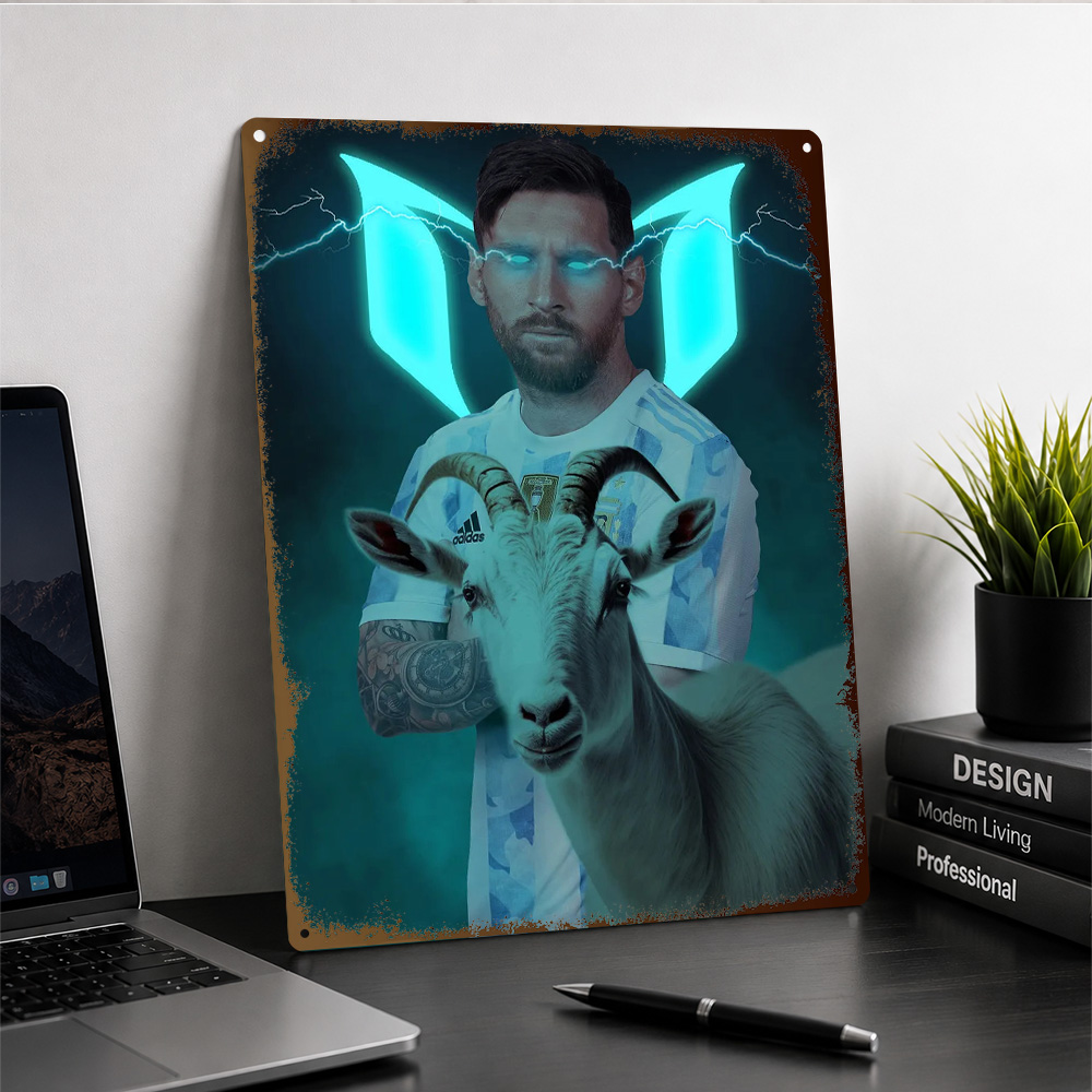Lionel Messi With GOAT Shadow  - đánh giá và giá Home Gym Neon Sign