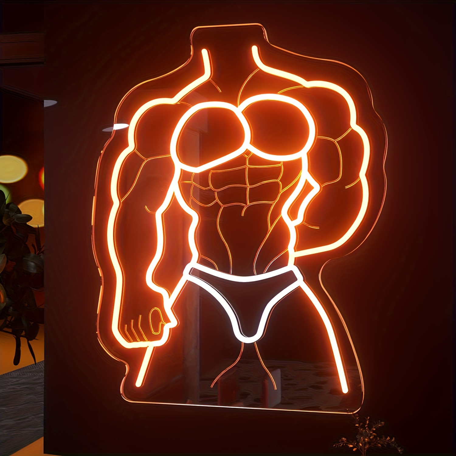 Muscle Man Neon Sign Orange Wh - đánh giá và giá Home Gym Neon Sign