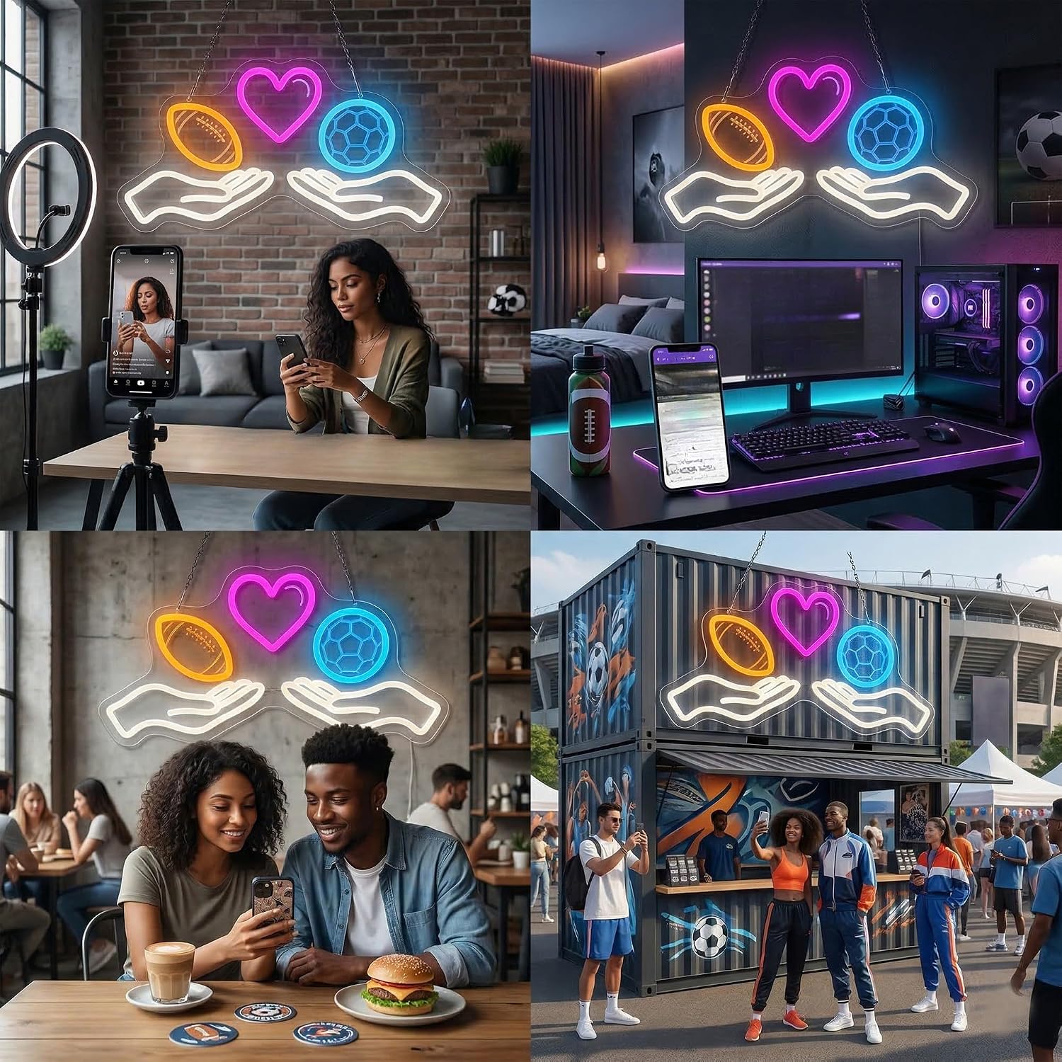 LED Neon Sign Soccer Neon Ligh - đánh giá và giá Home Gym Neon Sign
